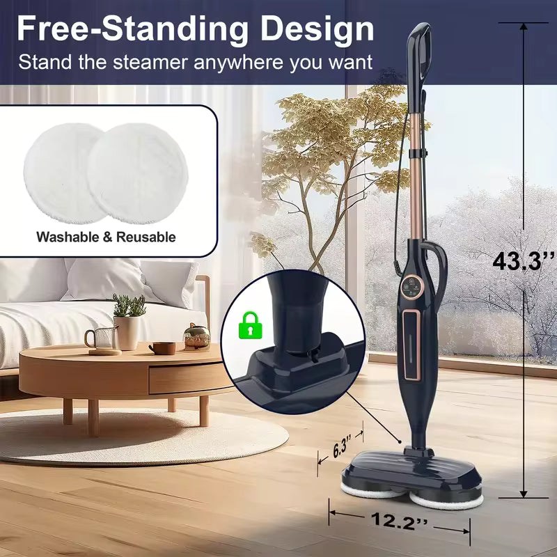 Deep-Cleaning Steam Mop with Rotating Pads
